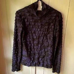 Long sleeve purple and black blouse